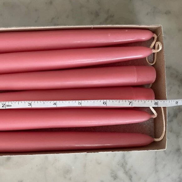 VINTAGE Pink Tapered Candles 8" Tall Qty 12 - Picture 3 of 9